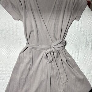 Mata Traders Taupe Katie wrap dress. Size Med- organic cotton
